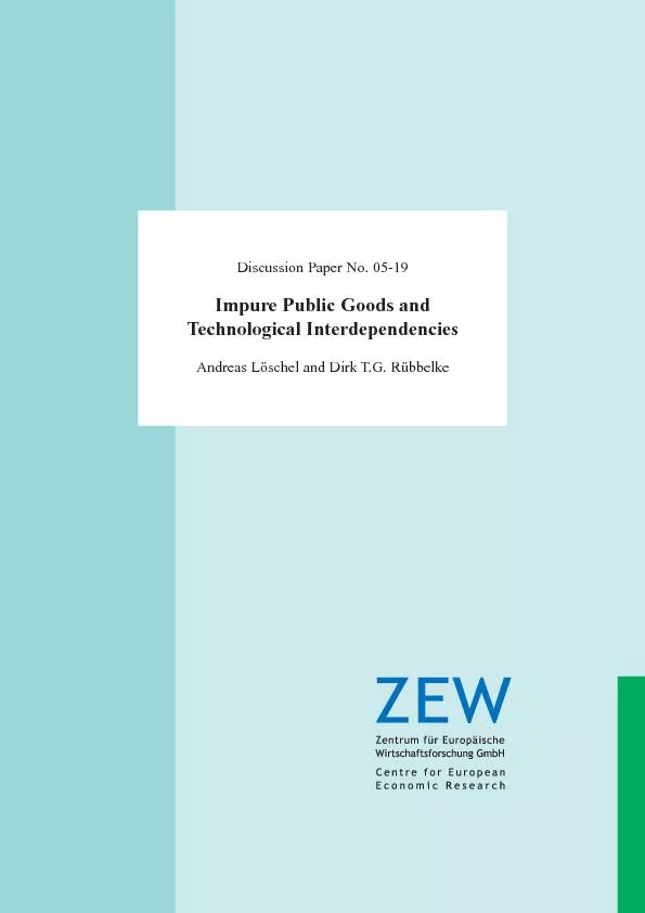 Discussion Paper No. 05-19Public Goods and Technological Interdependen