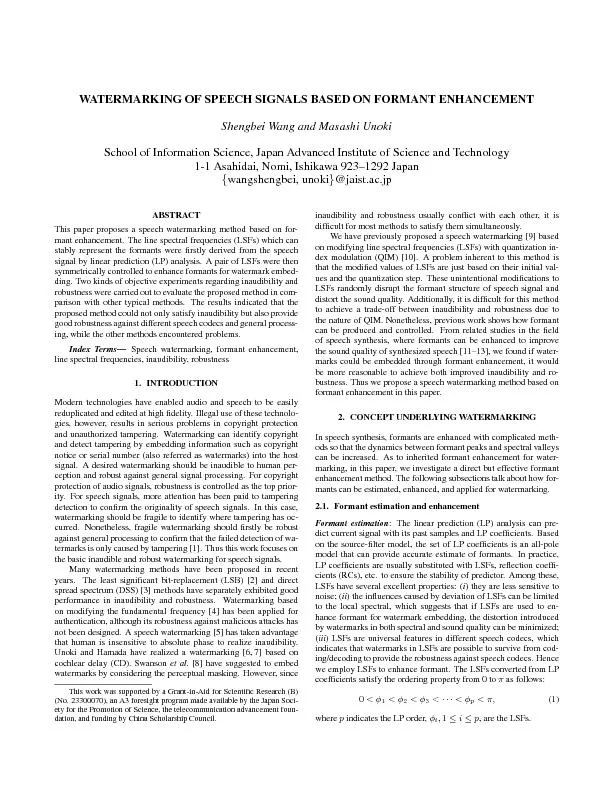 Fig.1.FormantenhancementbycontrollingLSFs.