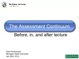 The Assessment Continuum