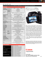 CANON XFXF HIGH DEFINITION CAMCORDERS Key Features PROFESSIONAL PRODUCTS Recommended For Compact and weighing less than  lbs