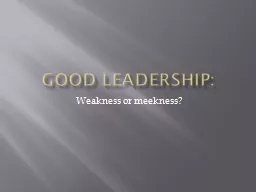 Good Leadership: