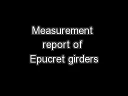 Measurement report of Epucret girders