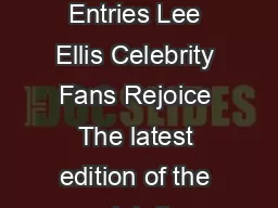 The Celebrity Address Directory  Autograph Collectors Guide with  Entries Lee Ellis Celebrity Fans Rejoice The latest edition of the celebrity directory for autograph fans fundraisers business contac