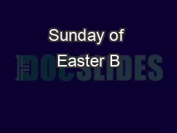 Sunday of Easter B