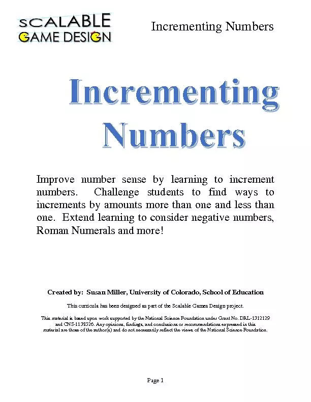 Incrementing NumbersImprove number sense by learning to increment numb
