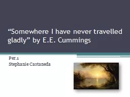 “Somewhere I have never travelled gladly” by E.E. Cummi