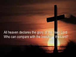 All heaven declares the glory of the risen Lord