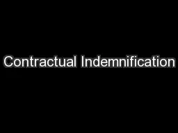 Contractual Indemnification