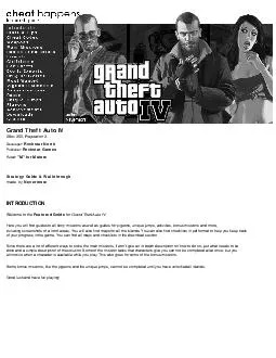 Grand Theft Auto IV XBox  Playstation  Developer Rockstar North Publisher Rockstar Games