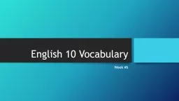 English 10 Vocabulary