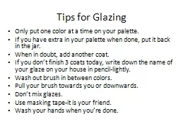 Tips for Glazing