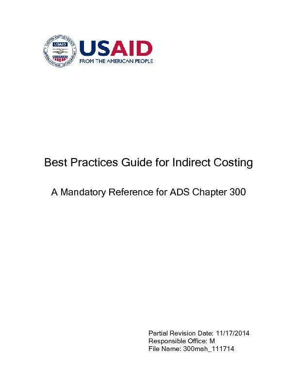 Best Practices Guide for Indirect Costing