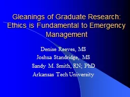 Gleanings of Graduate Research: Ethics is Fundamental to Em