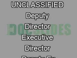 UNCLASSIFIED UNCLASSIFIED Deputy Director Executive Director Deputy Ex