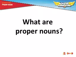 What are proper nouns?