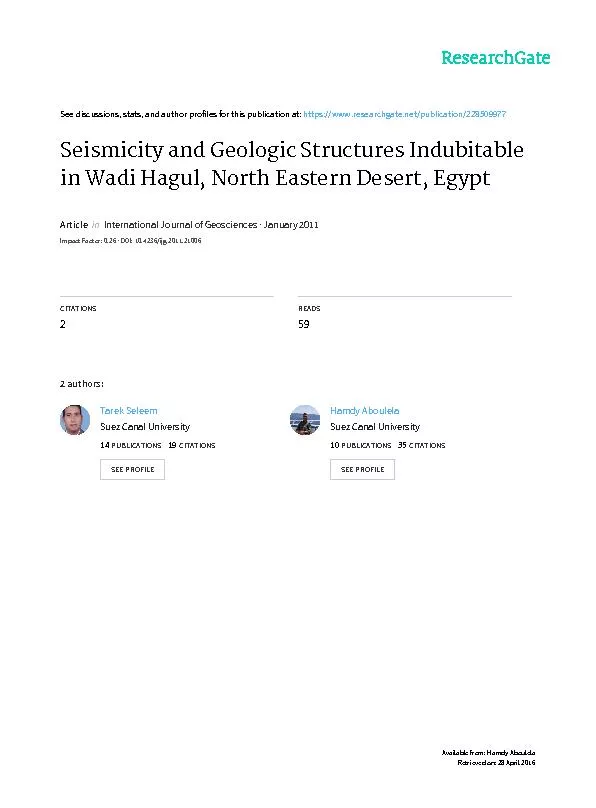 International Journal of Geosciences2011, 2, 55-67 doi:10.4236/ijg.201
