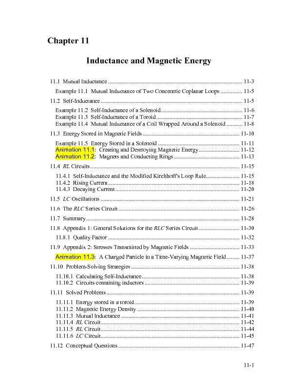 Inductance and Magnetic Energy