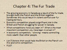 Chapter 4: The Fur Trade