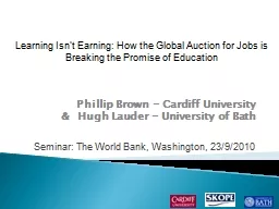 Phillip Brown - Cardiff University