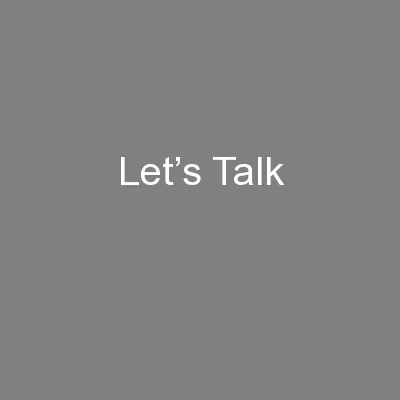 Let’s Talk