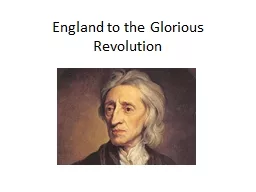England to the Glorious Revolution