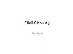 CIMI Glossary