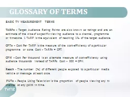 GLOSSARY OF TERMS