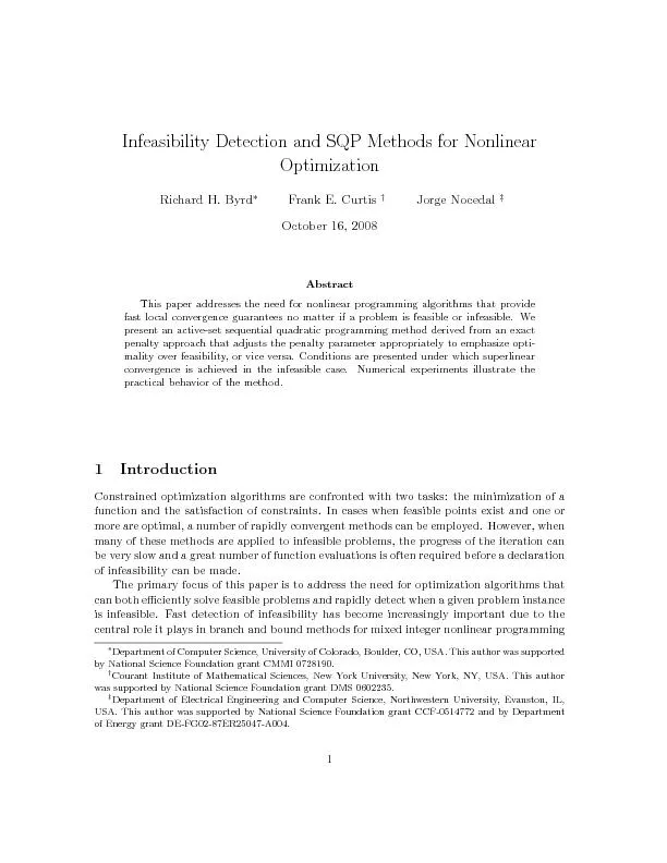 OnInfeasibilityDetectionforNonlinearOptimization2andinparametricstudie