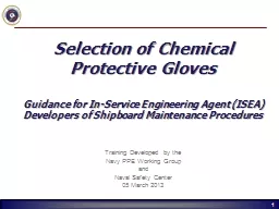 Selection of Chemical Protective Gloves