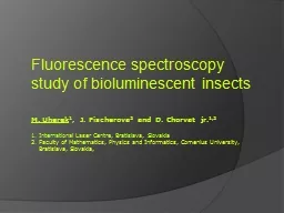 Fluorescence spectroscopy study of bioluminescent insects