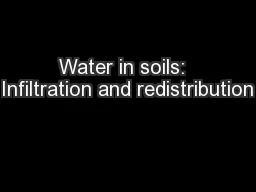 Water in soils:  Infiltration and redistribution