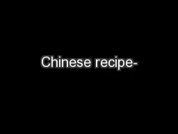 Chinese recipe-