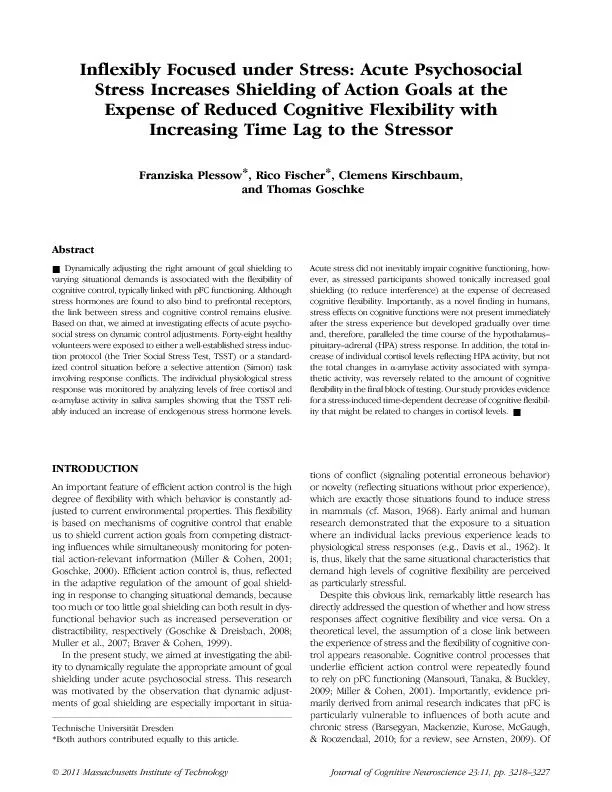 PDF-InflexiblyFocusedunderStress:AcutePsychosocialStressIncreasesShielding