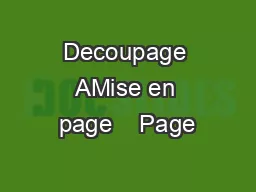 Decoupage AMise en page    Page