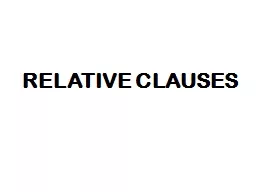 RELATIVE CLAUSES