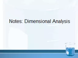 Notes: Dimensional Analysis