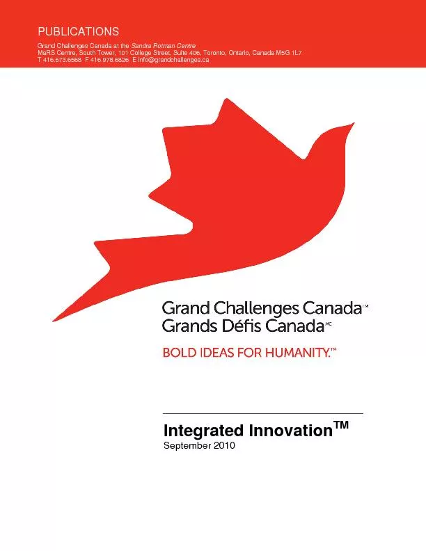 Grand Challenges Canada at the Sandra Rotman Centre  MaRS Centre, Sout