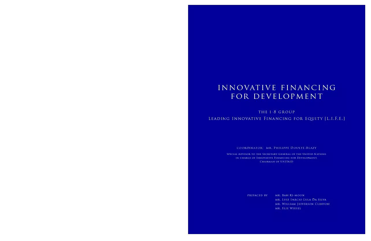 innovative financing for developmentthe i8 groupLeading Innovative Fin