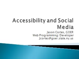 Accessibility and Social Media