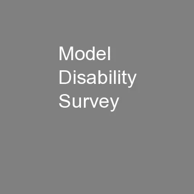 Model Disability Survey