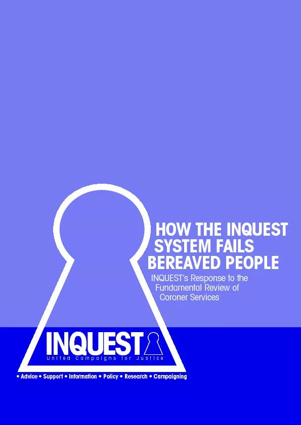 SYSTEM FAILSBEREAVED PEOPLEINQUEST