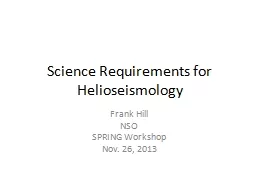 Science Requirements for Helioseismology