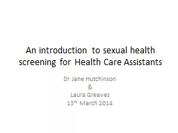 An introduction to sexual health screening for Health Care