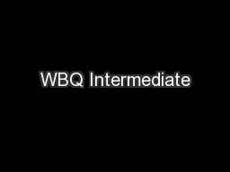 WBQ Intermediate