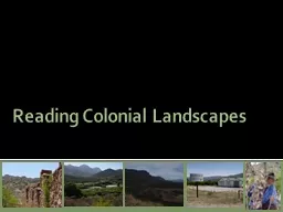 Reading Colonial Landscapes