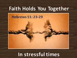 Faith Holds You Together