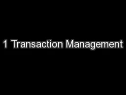 1 Transaction Management