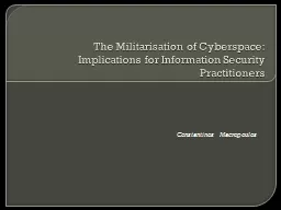 The Militarisation of Cyberspace: