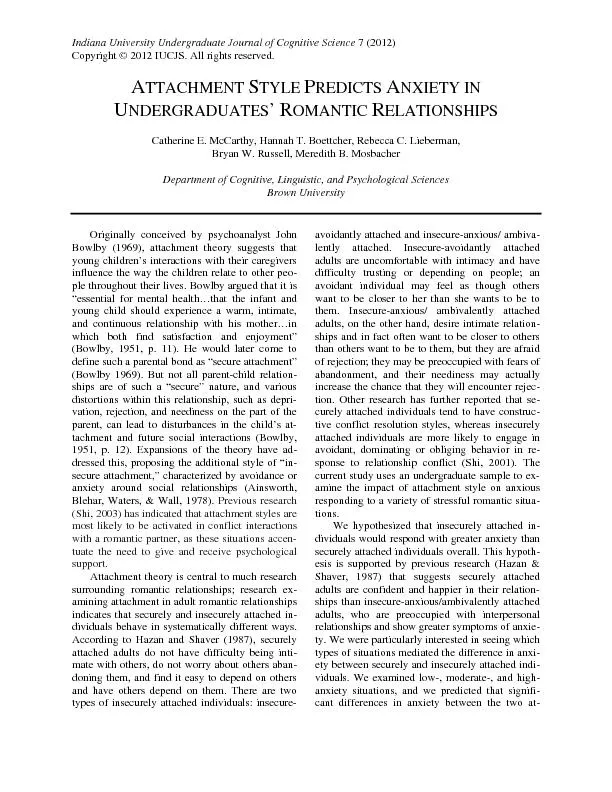 Indiana University Undergraduate Journal of Cognitive Science 7 (2012)