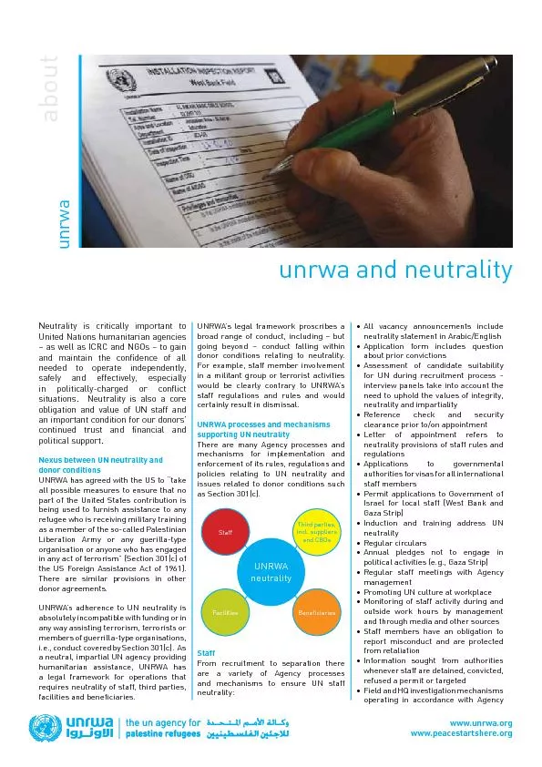 unrwa and neutrality